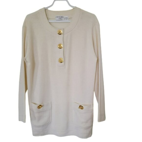 Vintage Carlos Arias wool blend tunic, beautifull golden button - Picture 1 of 9